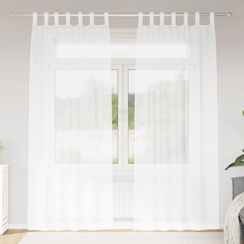 vidaXL Zavese z zavesami 2 pcs Bela 140 x 225 cm Poliester Cene