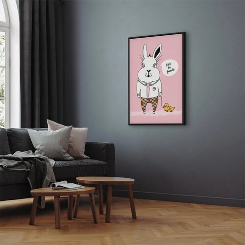  Slika - Rabbit\&amp;#039;s Friend (1 Part) Vertical 60x90 U crnom drvenom okviru Slike