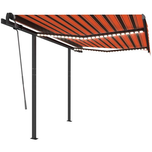 Maison Chic Ročno zložljiva tenda - Senčniki z LED lučkami 3x2,5 m oranžna in rjava, (22041241) Cene