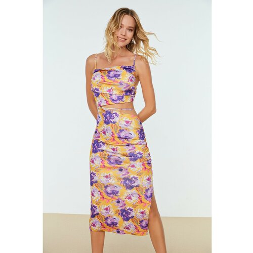 Trendyol Multicolored Floral Patterned Ruffle Detailed Dress Slike