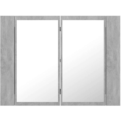 VidaXL LED kopalni&amp;scaron;ka omarica z ogledalom betonsko siva 60x12x45 cm Slike