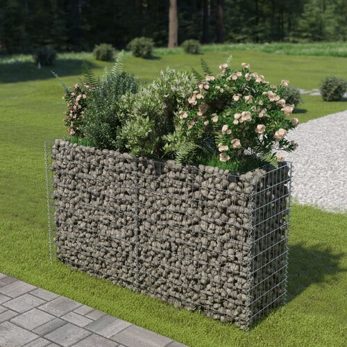 vidaXL Gabionska sadilica od pocinčanog čelika 180 x 50 x 100 cm Cijene
