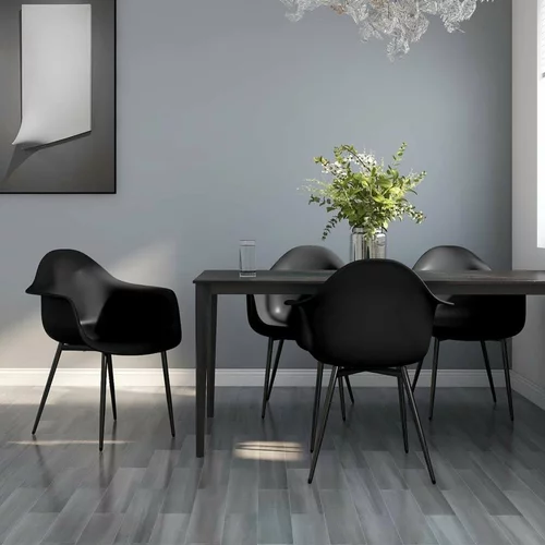  Jedilni stoli 4 kosi črne barve PP, (20812363)