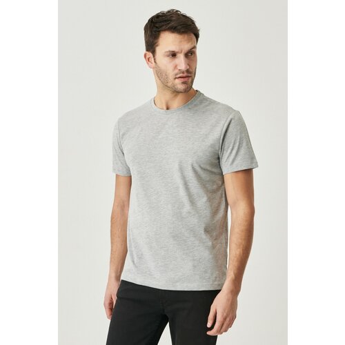 AC&Co / Altınyıldız Classics Men's Gray Melange Cotton Slim Fit Slim Fit Crewneck Short Sleeved T-Shirt. Slike