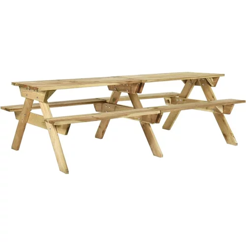  Piknik miza in klopi 220x122x72 cm impregnirana borovina