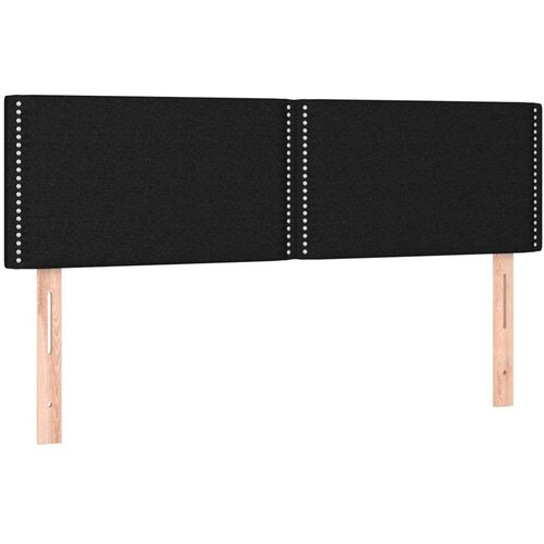  Krevet box spring s madracem LED crni 140x200 cm od tkanine Slike