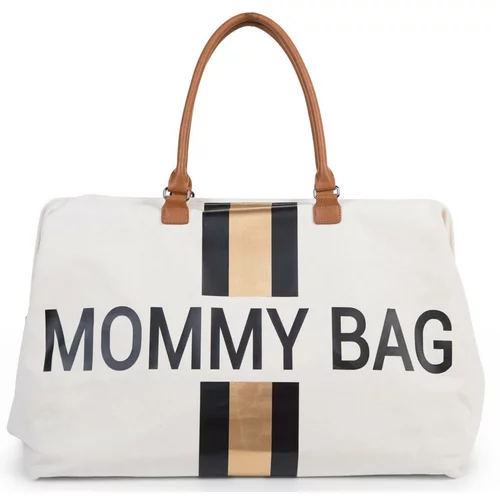 Childhome Torba Mommy Bag Big Canvas off White Stripes Black Gold