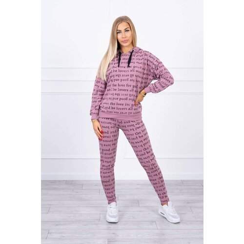 Kesi Set with dark pink print Slike