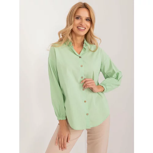 Fashion Hunters Pistachio oversize shirt with button fastening