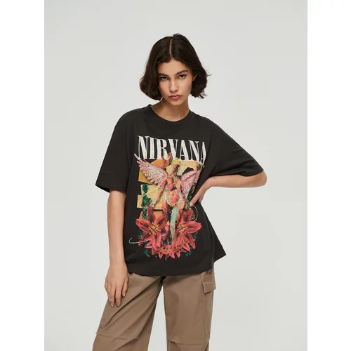 House - Majica kratkih rukava s printom Nirvana - Siva