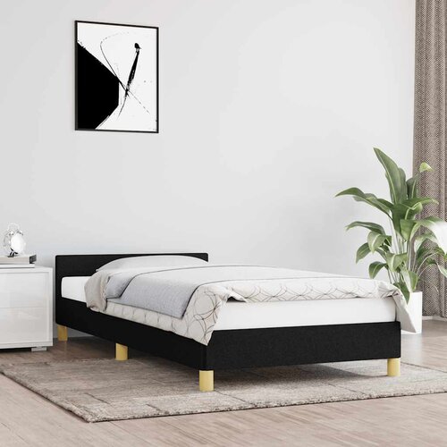  Okvir kreveta s uzglavljem bez madraca crni 90x190cm od tkanine Cene