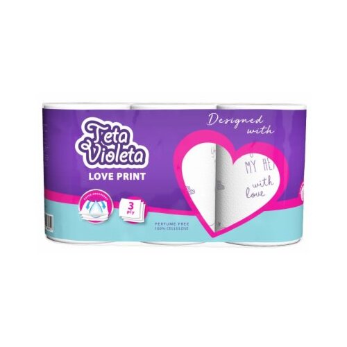 Violeta papirnate brisače Love, 3-slojne, 3/1 Cene