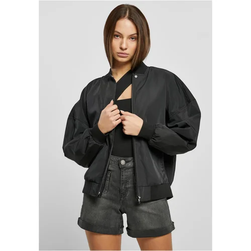 UC Curvy Ladies Recycled Oversized Light Bomber Jacket black