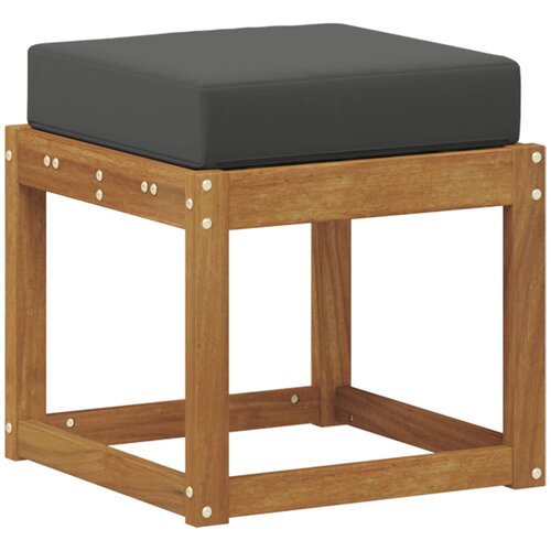 VidaXL Stolček klop z blazino Naravna in antracitna 43 x 43 x 37 cm, (5000272005) Slike