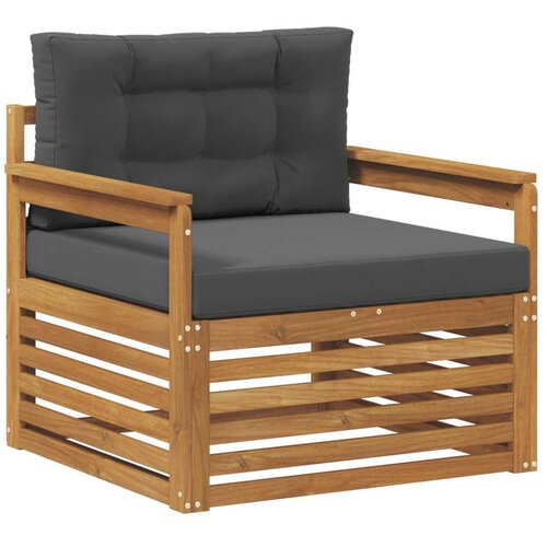  Set vanjskih sofa Čvrsto drvo akacije i poliester Prirodna - Prirodno i antracit Otvoreni okvir Slike