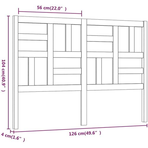  Uzglavlje za krevet bijelo 126 x 4 x 104 cm od masivne borovine Slike
