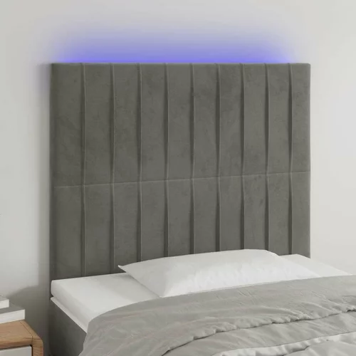  posteljno vzglavje svetlo sivo 90x5x118/128 cm žamet, (20793018)