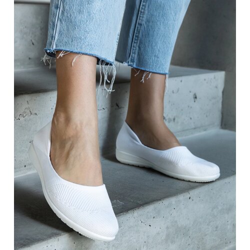 Gemre White Fabric Ballet Flats Provencher Cijene