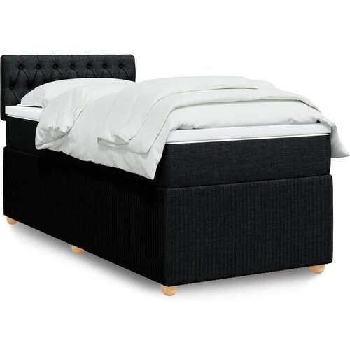 vidaXL Krevet s oprugama i madracem crni 90x200 cm od tkanine Cijene