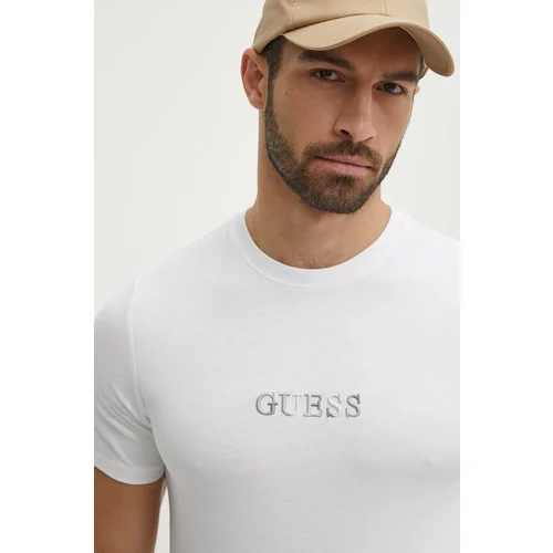 Guess Bombažna kratka majica moška, bela barva, M4GI92 I3Z14
