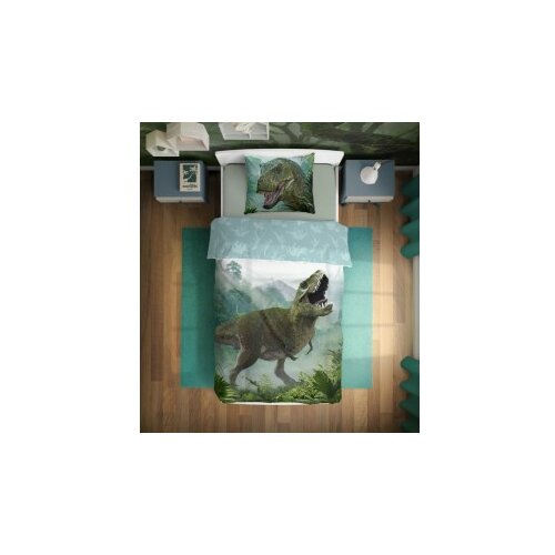 Baloo posteljina za decu dino t-rex zeleni 160x200+70x80cm 9663 Cene