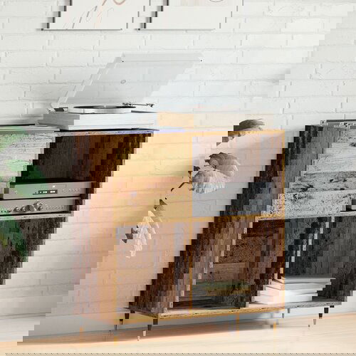 VidaXL Ormar za ploče Hrast Konstruirano drvo 84.5 x 38 x 89 cm Slike
