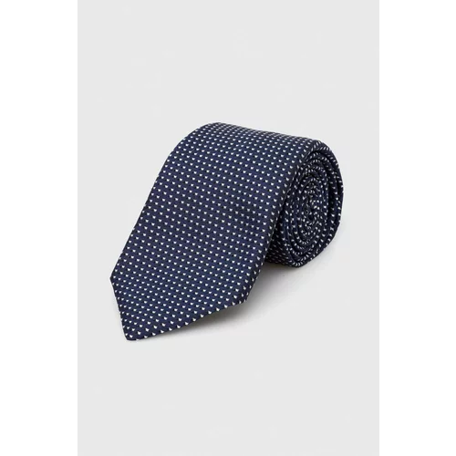 Boss Svilena kravata mornarsko modra barva