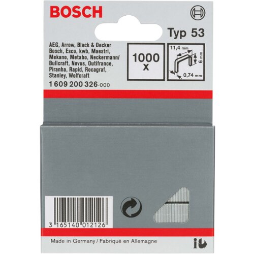 Bosch spajalica, tip 53, 11,4x0,74x6mm Slike