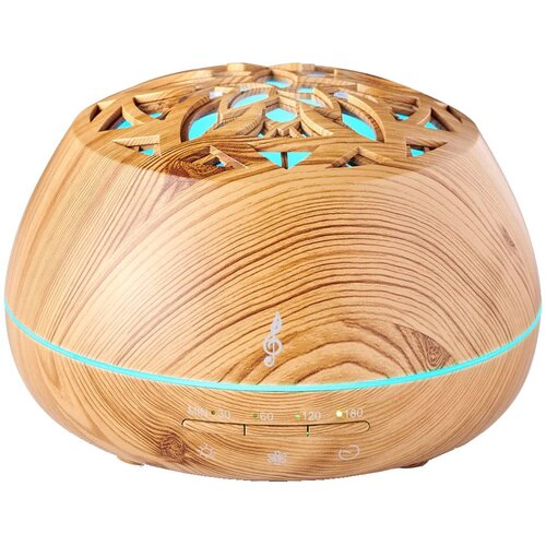 Oem AROMASOUND, Bluetooth LED zvočnik z izrezljanim eteričnim oljem difuzor, Bež, (5000250500) Slike