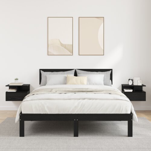VidaXL levitanti noćni ormarići 2 komada Crni hrast 40x31x27 cm Inženjersko drvo Slike