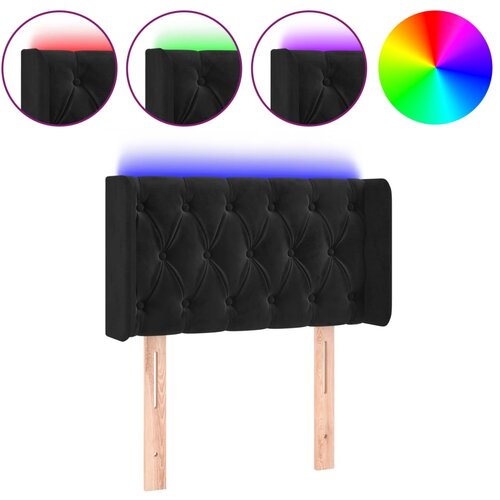Maison Chic led posteljno vzglavje - vzglavna omarica - nočna omarica črno 83x16x78/88 cm žamet, (21710886) Cene