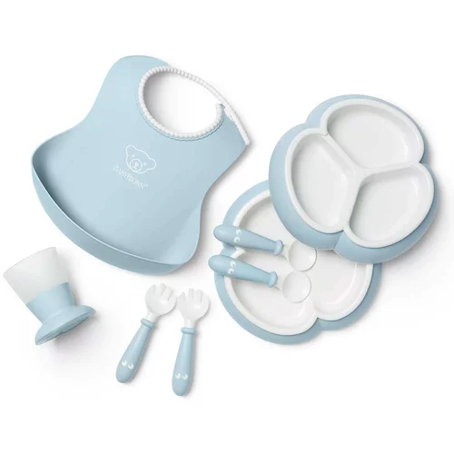 BabyBjörn® set za hranjenje baby dinner powder blue (8-dijelni set)