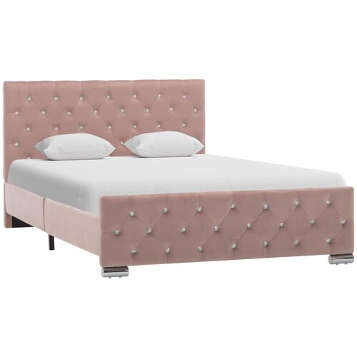 VidaXL Posteljni okvir roza blago 120x200 cm Slike