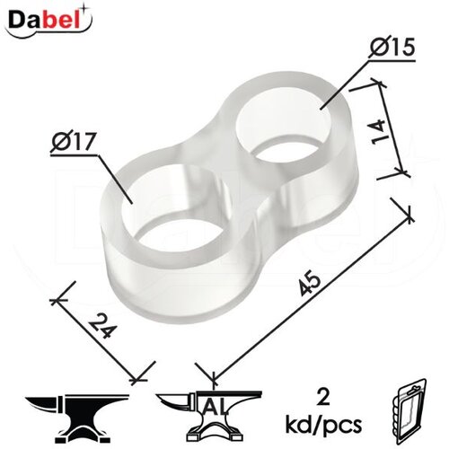 Dabel odbojnik zidni za kvaku OD402 Trans fi15/fi17/14/45/24mm (2kom) DBP1 Cene