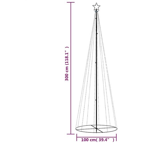  Stožasto božićno drvce hladno bijelo 310 LED žarulja 100x300 cm Slike