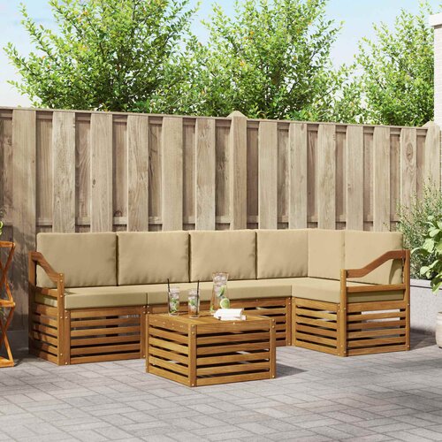  Set vanjskih sofa 6 kom. Prirodna i bež Poliester Cene
