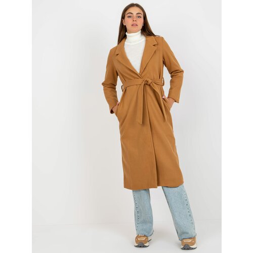 Fashion Hunters Camel long coat with OCH BELLA bindings Slike