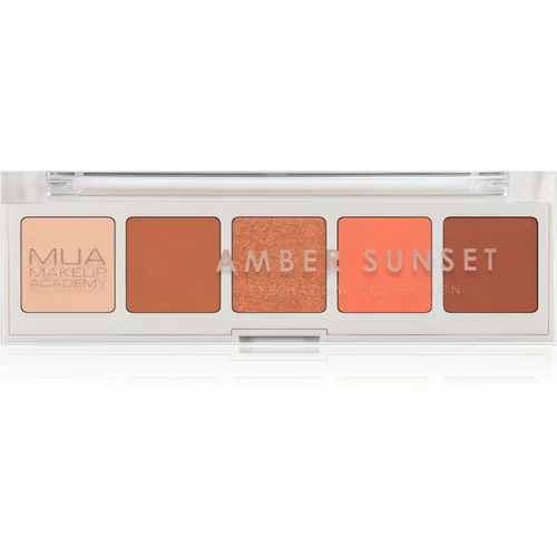 MUA Makeup Academy Professional 5 Shade Palette paleta sjenila za oči nijansa Amber Sunset 3,8 g