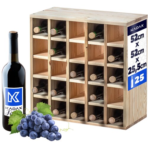 KADAX stojalo za vino, leseno stojalo za 25 steklenic, omarica za alkohol, polica za dnevna soba, 52 cm, (5000362741) Slike