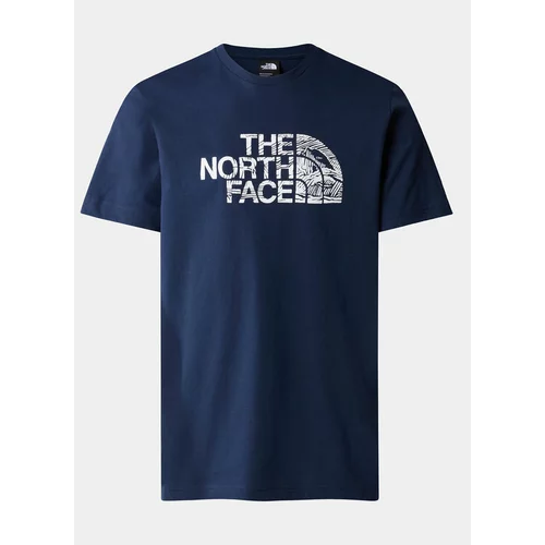 The North Face Majica Woodcut Dome NF0A87NX Mornarsko modra Regular Fit