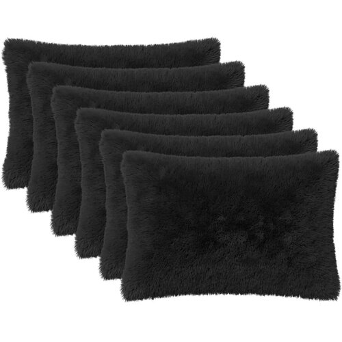  Presvlaka za jastuk 6 pcs HEERLEN Crna 40 x 60 cm PV flis - Crna 40 x 60 cm 6 Slike