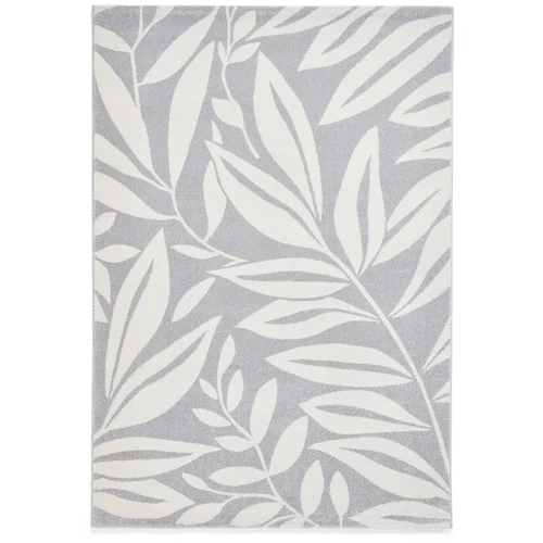 Catherine Lansfield Svijetlo sivi tepih 120x170 cm Sorral Leaves –