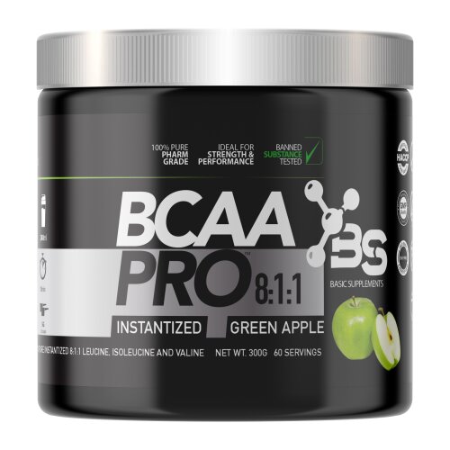 Basic Supplements bcaa pro 8:1:1, fresh green apple 300g Slike