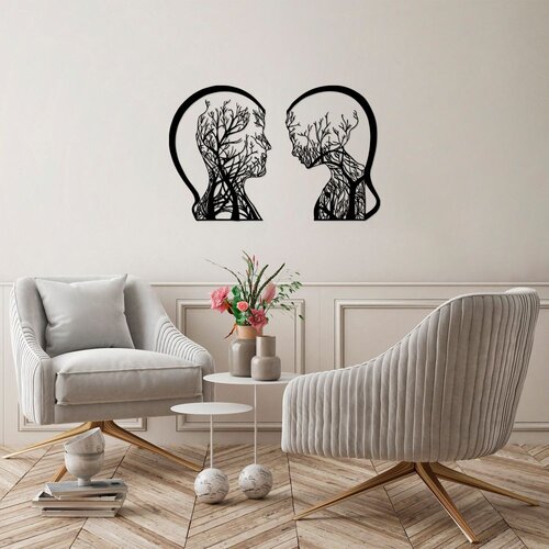 Wallity Zidna dekoracija Tree Man And Woman - 327, 52 x 70 cm, Crna Cene