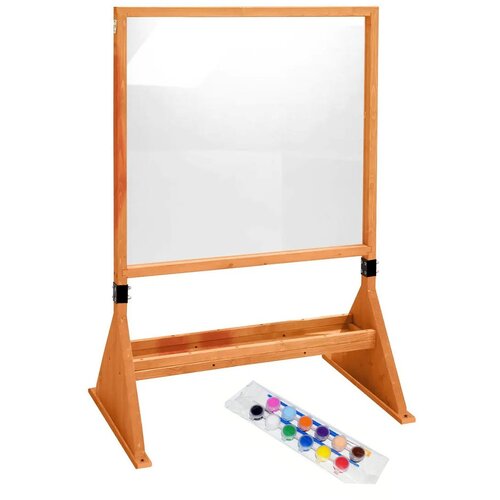 Timeless Tools Dvoslojna pleksi steklena risalna tabla za notranjo in zunanjo uporabo z lesenim stojalom in 12 barvami, (5000347032) Slike