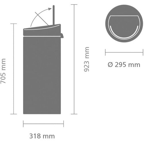 Brabantia Ko&amp;scaron; za smeti na dotik 30 L s plastičnim vložkom - platina Slike