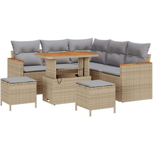  8-dijelni zahradni sofa set s jastučićima bež poli ratan akacija  3-dijelni zahradni blagovaonski set s jastučićima bež poli rat Cijene