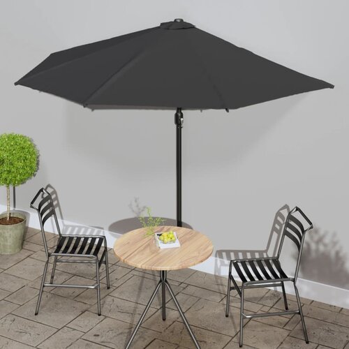 Balkonski suncobran crni 300 x 155 x 223 cm polukružni Cijene