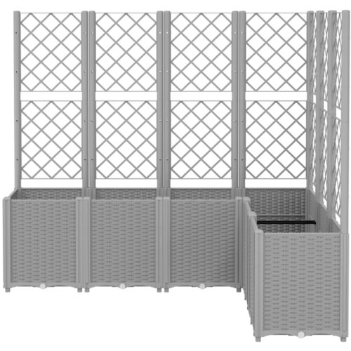  Vrtna sadilica s re&amp;scaron;etkom svjetlosiva 160 x 120 x 140 cm PP Slike