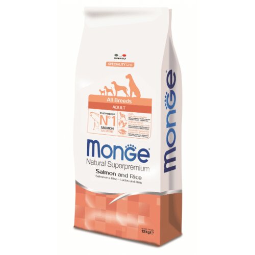 Monge Natural superpremium dog all breeds adult monoprotein salmon with rice - 12 kg Cene